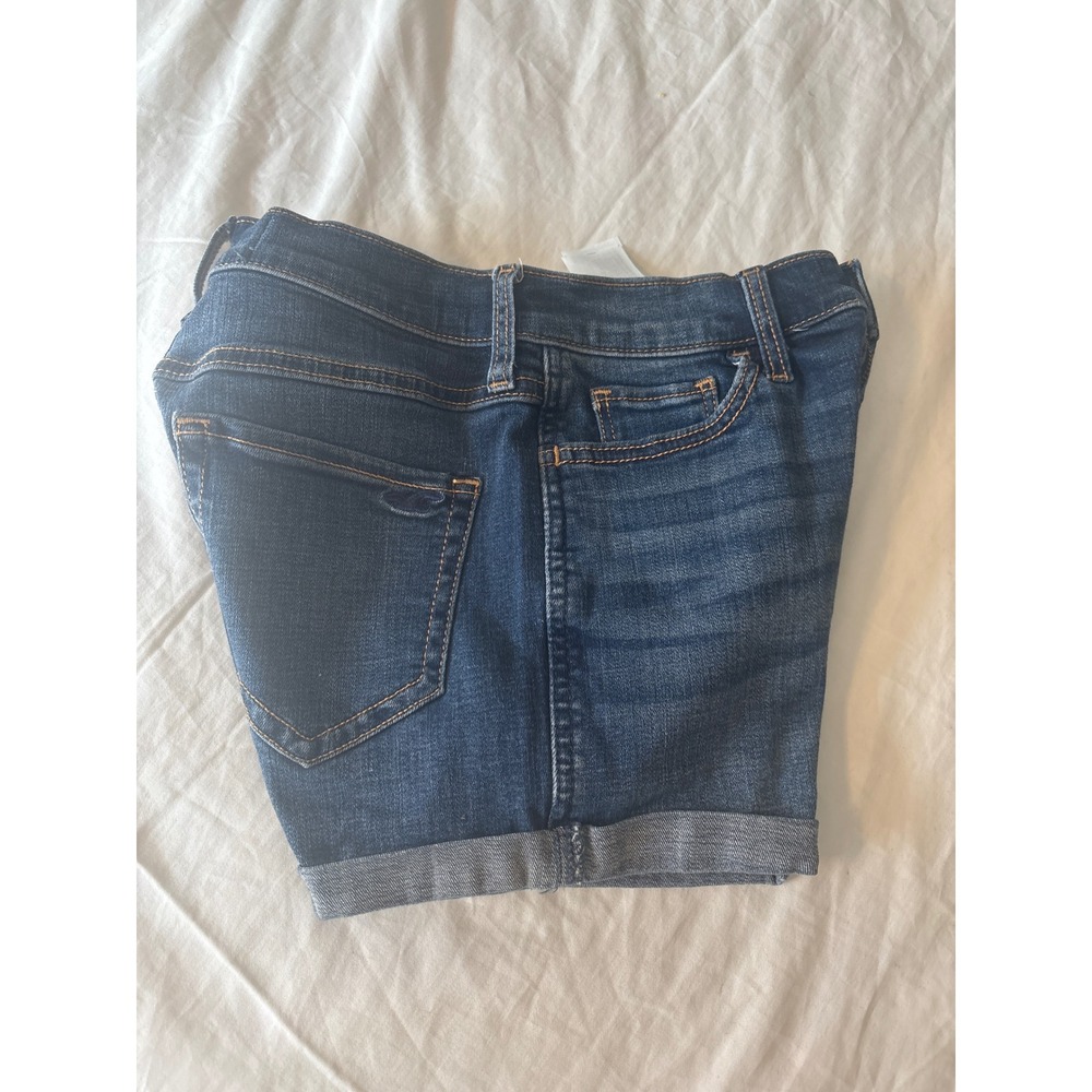 Hollister Denim Shorts Womens W24 Blue Excellent High-Rise Advanced Stretch - Picture 2 of 8